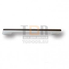182160MP02PL16 Ручка скоба модерн, глянцевый хром с черной вставкой 160 мм