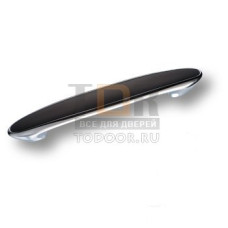 244160MP02 Ручка скоба модерн, глянцевый хром с черной вставкой 160 мм