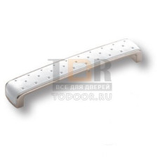 251192MP02ST01 Ручка скоба модерн, глянцевый хром с белой вставкой 192 мм