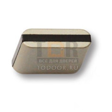 429025MP04PL15 Ручка кнопка модерн, матовый никель с коричневой вставкой