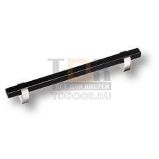 765-160-Chrome-Black Ручка скоба, глянцевый хром с чёрной вставкой 160 мм