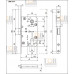 B01103.50.03.567 Замок межкомнатный (BOX) под цилиндр AGB MEDIANA EVOLUTION (золото) + отв. планка