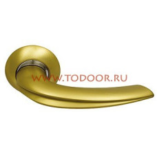 Дверная ручка на круглом основании SILLUR 120 S.GOLD/P.GOLD золото матовое/золото