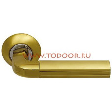 Дверная ручка на круглом основании SILLUR 96 S.GOLD/P.GOLD золото матовое/золото