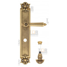 Дверная ручка Venezia "CASTELLO" WC-4 на планке PL97 французское золото + коричневый